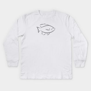 Bluegill Line Logo Kids Long Sleeve T-Shirt